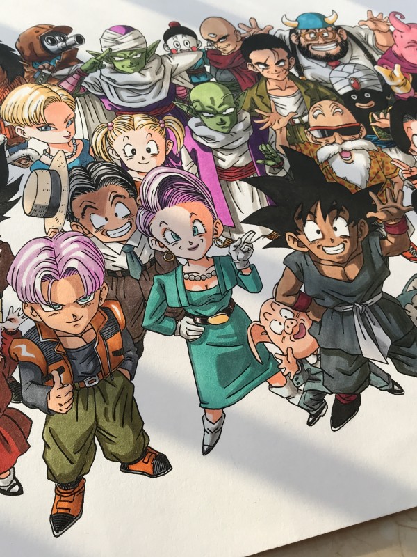 Seven's Dragon Ball Family Portrait Hand drawing with marker